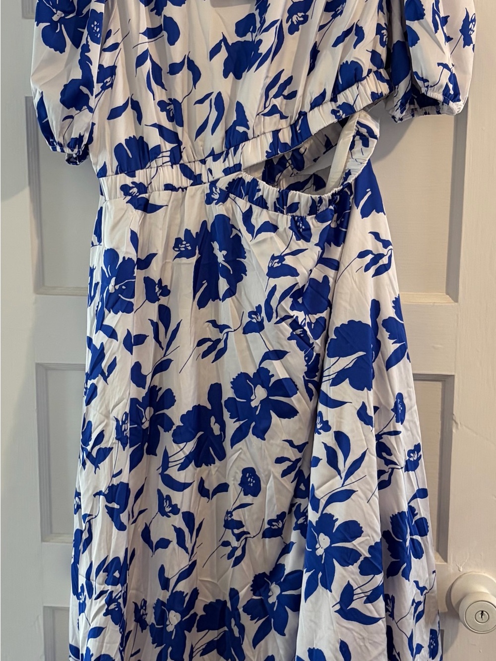 Blue Floral Cutout Sundress